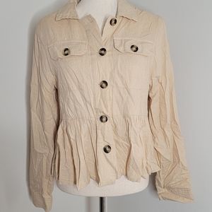 Miami button down peplum blouse